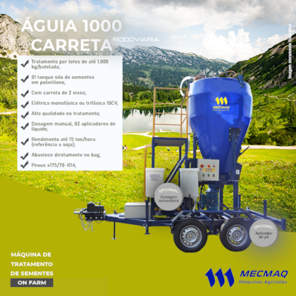 Águia 1000 Carreta Rodoviária - Máquina de Tratamento de Sementes